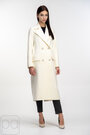 Пальто двухбортное длинное с поясом ELVI молочный цвет купить Львов 01