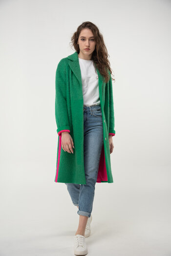 Пальто женское DELCORSO зеленого цвета купить Новоархангельск 2