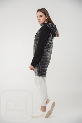 Куртка с трикотажным рукавом комбинированная SNOW-OWL цвет черный купить Полтава 1