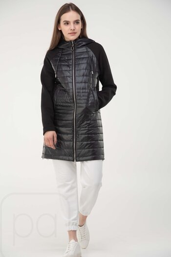 Куртка с трикотажным рукавом комбинированная SNOW-OWL цвет черный купить Полтава 