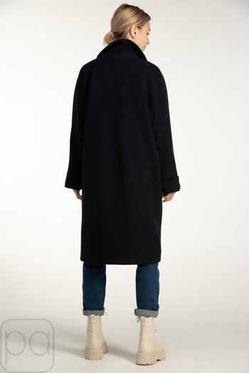Кашемировое пальто прямого фасона NINA VLADI цвет синий- темный купить Богуслав 1