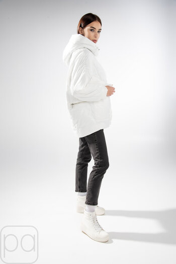 Куртка оверсайз с капюшоном RUFUETE белый цвет купить Запорожье 1