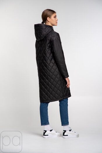 Куртка с накладными карманами стеганная SVIDNI черный цвет купить Одесса 01