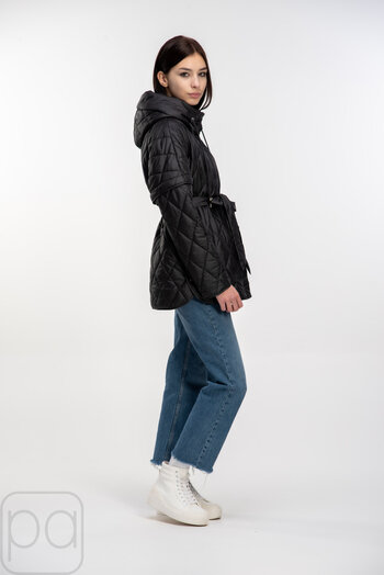 Куртка трансформер стьобана SNOW-OWL чорний колір купити Вінниця 01