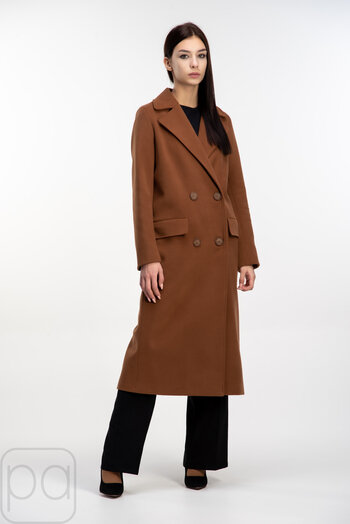 Пальто длинное с поясом ELVI цвет карамель купить Ровно 
