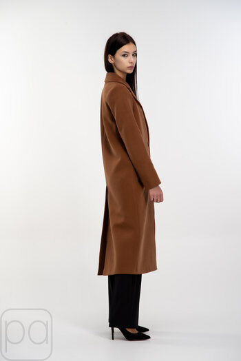 Пальто длинное с поясом ELVI цвет карамель купить Ровно 01