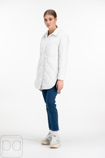Куртка рубашка стеганная DITA цвет белый купить Львов 01