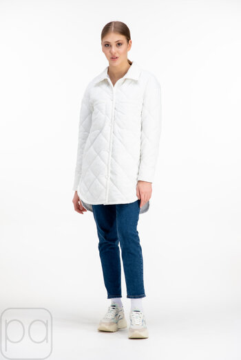 Куртка рубашка стеганная DITA цвет белый купить Львов 