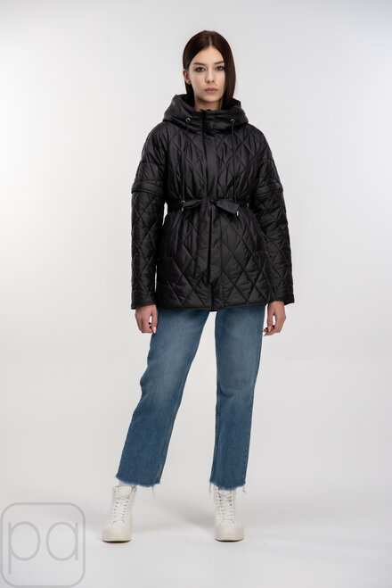 Куртка трансформер стеганная SNOW-OWL черный цвет купить Винница 