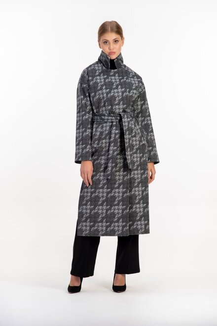 Стильное пальто с поясом VALENTIR цвет серый купить Луцк 1