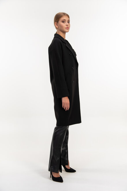 Двухбортное пальто с поясом VLADLEN черный цвет купить Днепр 1
