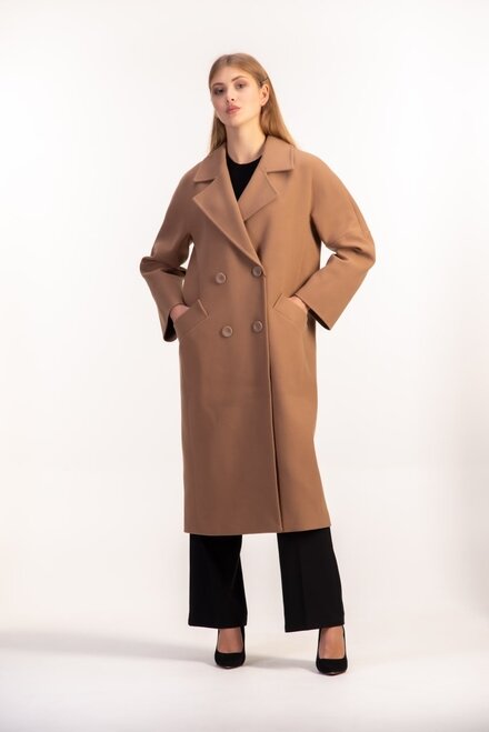 Кашемировое пальто длинное LORETTA цвет сафари купить Стрый 