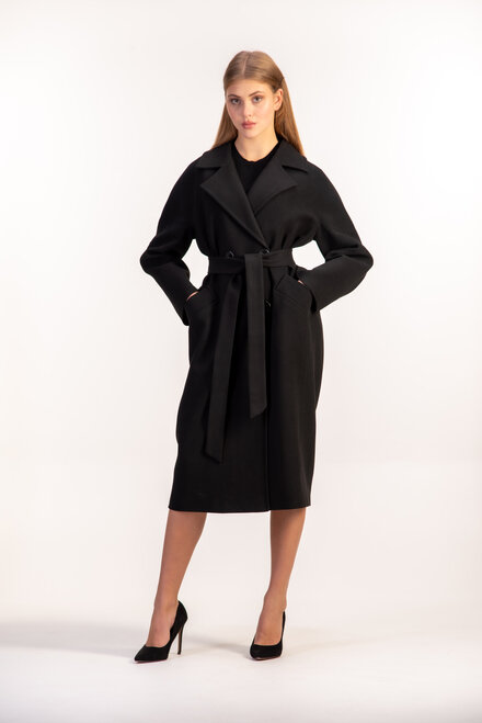 Пальто кашемірове з поясом LORETTA колір чорний купити Лубни 