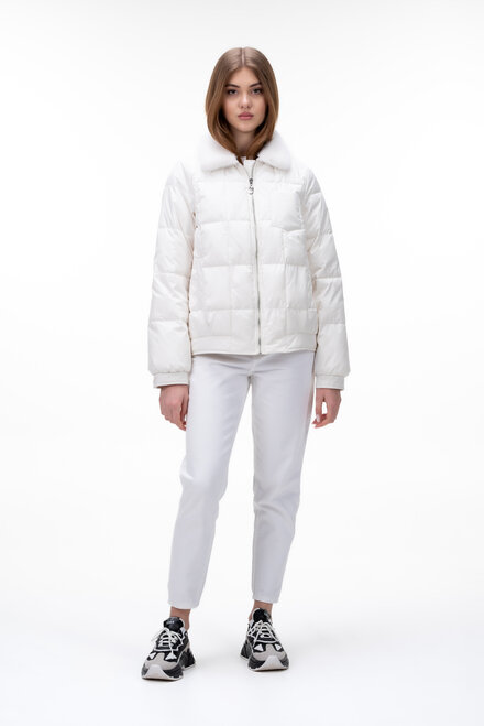 Куртка на весну без каптура VIVILONA колір білий купити Хуст 