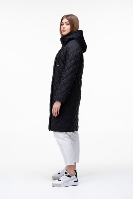 Стьобана куртка з куліскою SNOW-OWL колір чорний купити Полтава 1