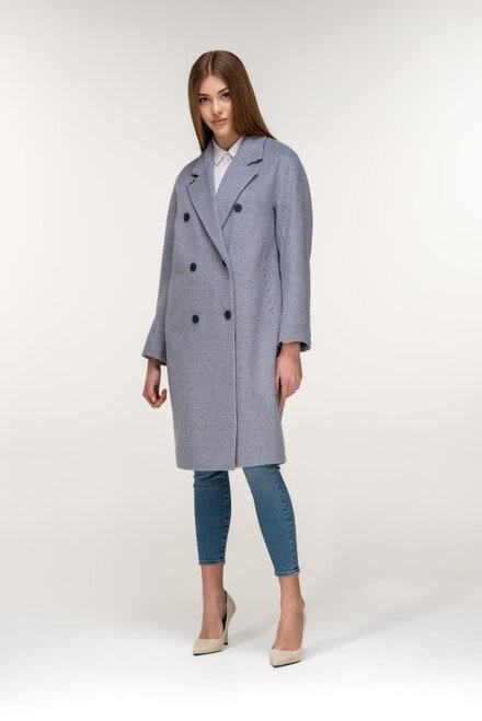 Стильное пальто на весну ALBANTO цвет синий купить Сумы 