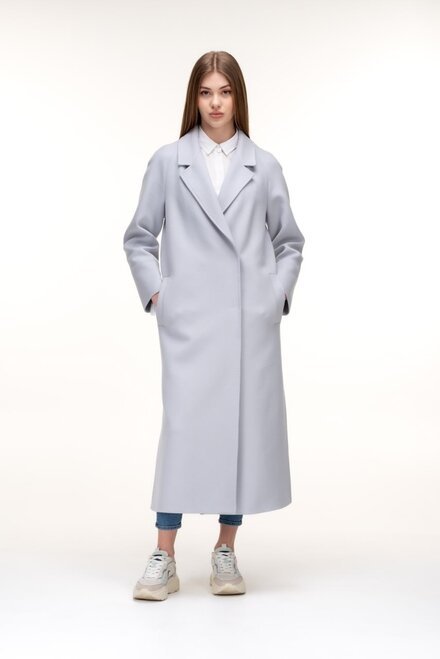 Длинное пальто с разрезами CORRERA цвет серый светлый купить Черновцы 