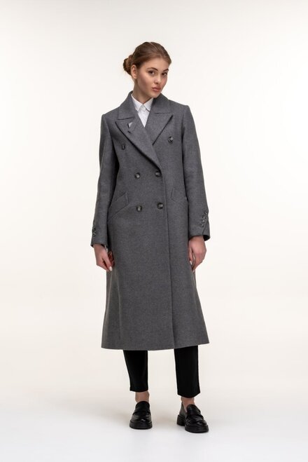 Длинное пальто из шерсти CORRERA цвет серый купить Луцк 1