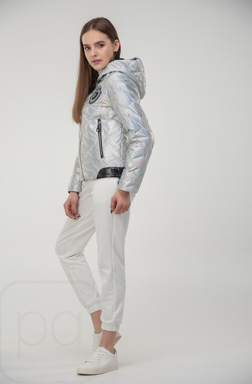 Куртка короткая с капюшоном SNOW-OWL цвет серебро купить Бровары 1