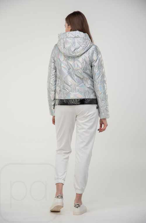 Куртка короткая с капюшоном SNOW-OWL цвет серебро купить Бровары 2