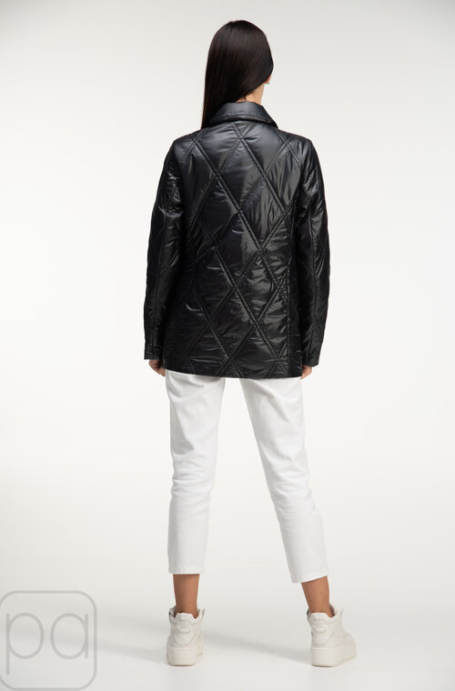 Куртка демисезонная классическая BUTTON черный цвет купить Полтава 04