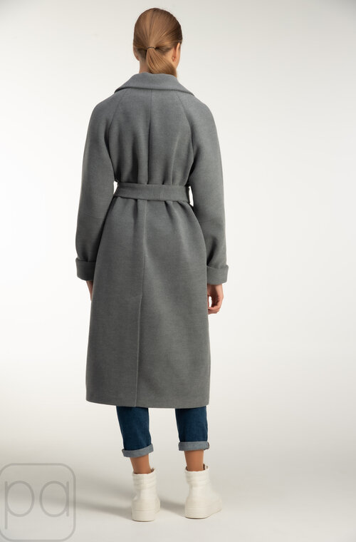 Вільне двобортне пальто на ґудзиках ANGL сірий колір купити Луцьк 3