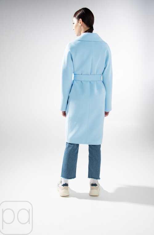 Кашемировое пальто двубортное MART голубой цвет купить Херсон 2
