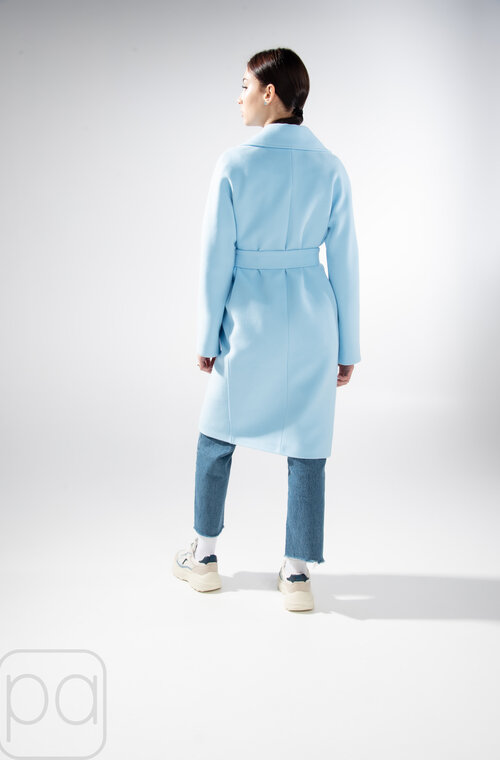 Кашемировое пальто двубортное MART голубой цвет купить Херсон 5