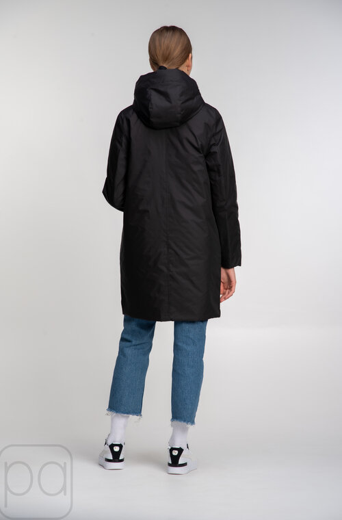 Двухсторонняя куртка стеганная SVIDNI цвет черный купить Мариуполь 07