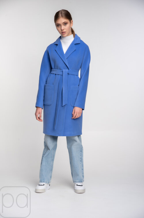 Пальто кашемірове на весну з поясом NINA VLADI колір лаванда купити Калуш 06