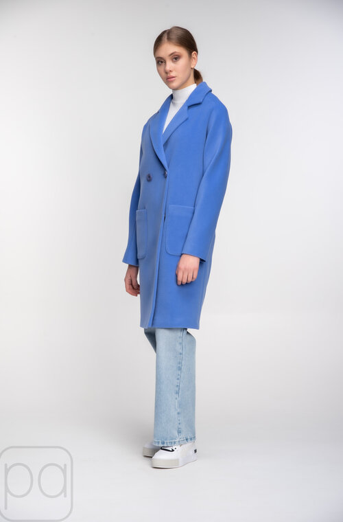 Пальто кашемірове на весну з поясом NINA VLADI колір лаванда купити Калуш 03