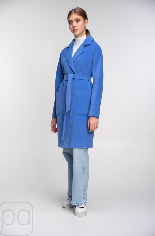 Пальто кашемірове на весну з поясом NINA VLADI колір лаванда купити Калуш 04