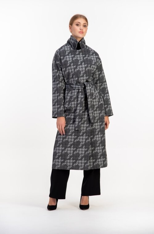 Стильное пальто с поясом VALENTIR цвет серый купить Луцк 5