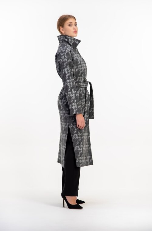 Стильное пальто с поясом VALENTIR цвет серый купить Луцк 6