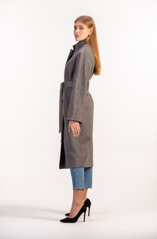 Пальто классическое с поясом LORETTA цвет серый светлый купить Киев 4