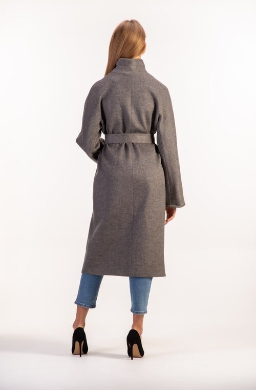 Пальто класичне з поясом LORETTA колір сірий-світлий купити Київ 6