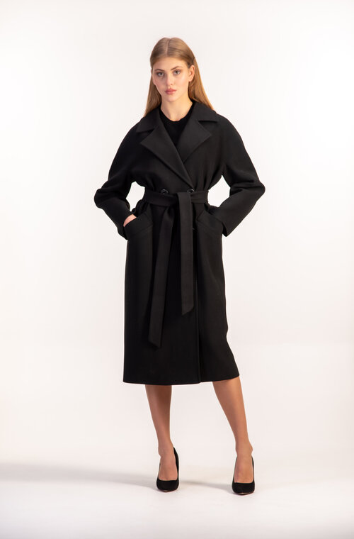 Пальто кашемірове з поясом LORETTA колір чорний купити Лубни 2
