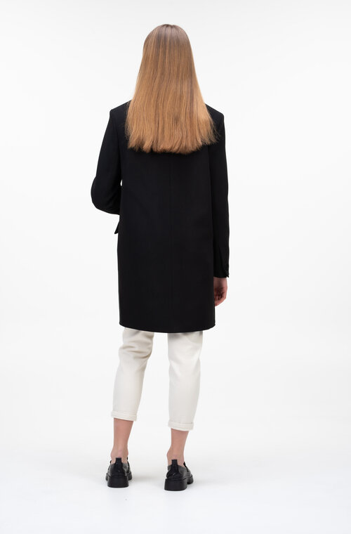 Короткое пальто без пояса ELVI цвет черный купить Луцк 5
