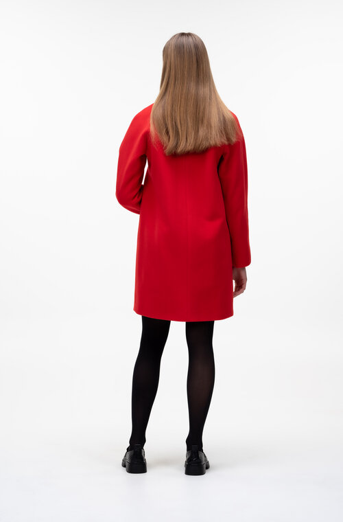 Короткое двубортное пальто NINA VLADI цвет красный купить Полтава 3
