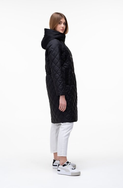 Стьобана куртка з куліскою SNOW-OWL колір чорний купити Полтава 2
