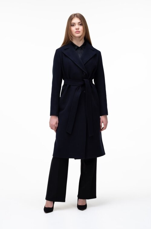 Классическое кашемировое пальто NINA VLADI цвет синий темный купить Кропивницкий 