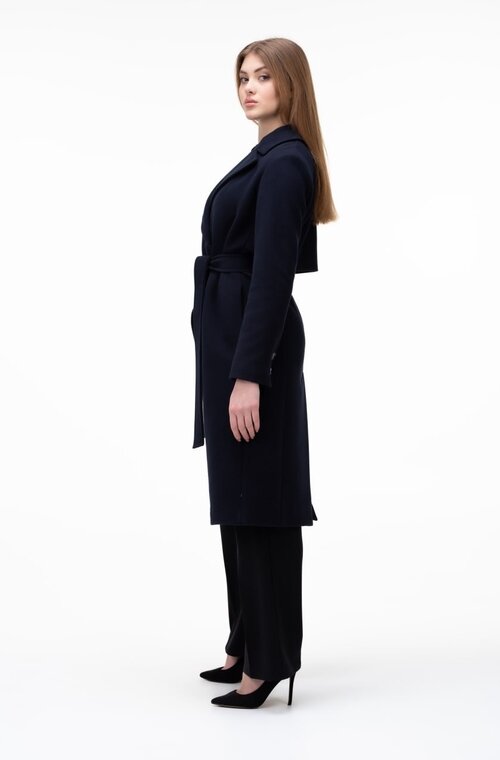 Класичне пальто кашемірове NINA VLADI колір синій темний купити Кропивницький 1