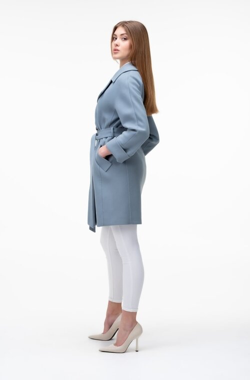 Длинное короткое пальто LORETTA цвет голубой купить Черновцы 2