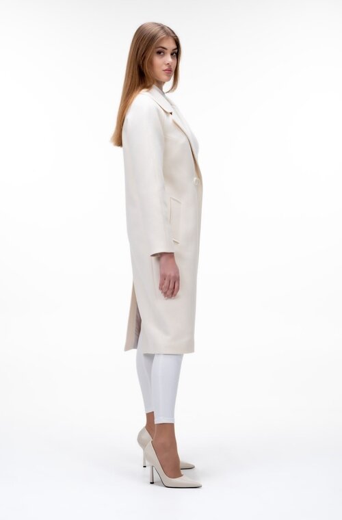 Приталене пальто класичне ALISA колір молочний купити Вінниця 3