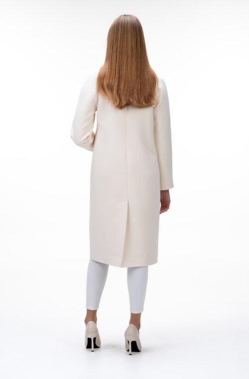 Приталенное пальто классическое ALISA цвет молочный купить Винница 4