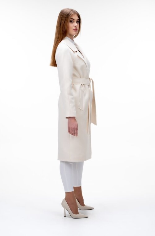 Приталенное пальто классическое ALISA цвет молочный купить Винница 5