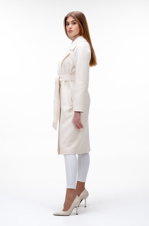 Приталене пальто класичне ALISA колір молочний купити Вінниця 6