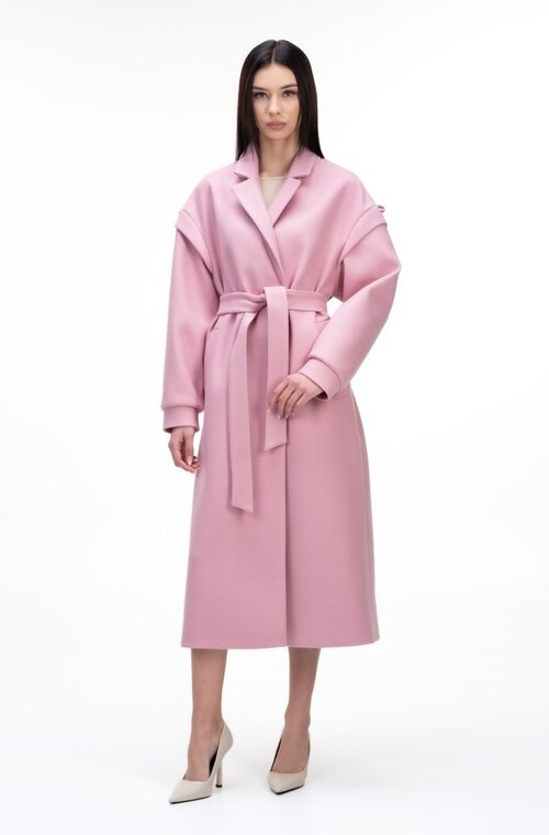 Довге пальто шерстяне ELVI колір рожевий купити Дніпро 