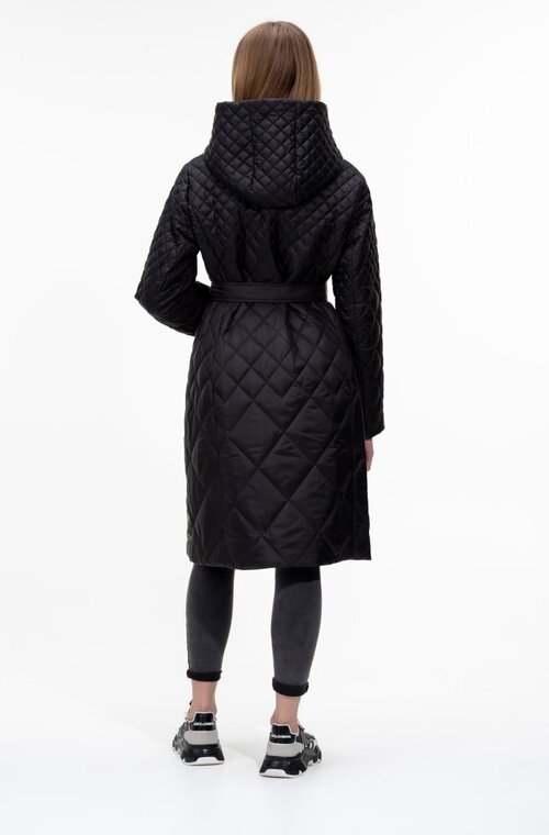Довга куртка з каптуром та поясом SNOW-OWL колір чорний купити Вінниця 4