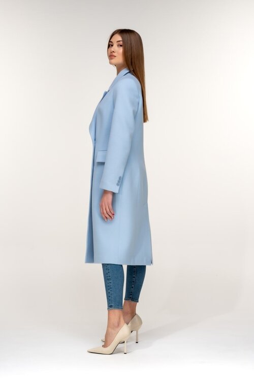 Двухбортное классическое пальто NIO Monaco цвет голубой купить Львов 2